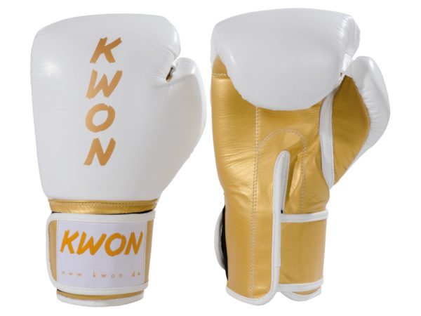 KWON Kickboxhandschuhe KO Champ Weiß-Gold