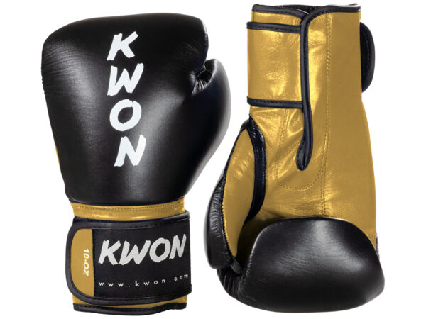 KWON Kickboxhandschuhe KO Champ Schwarz-Gold