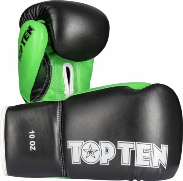 TOP TEN Boxhandschuhe Profi Schwarz-Grün