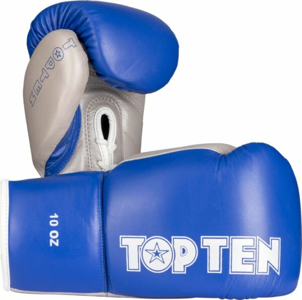 TOP TEN Boxhandschuhe Profi Blau-Silber